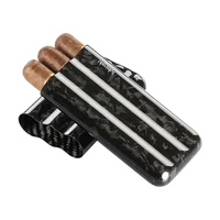 lubinski carbon fiber cigar case portable mini 3 tubes travel business trip cigar box smoking accessories gift box packaging