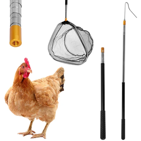 Новый телескопический крючок-Ловец цыплят, 58,5 дюйма, фотоловец с нескользящей резиновой ручкой может выдерживать маленький вес 3,5 фунтов