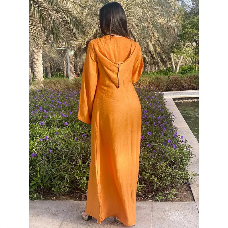 Middle East Muslim Women's Diamond Tassel Hooded Arab Robe Abaya Dubai Jalabia Dress Robe Femme Musulmane Abayas For Women