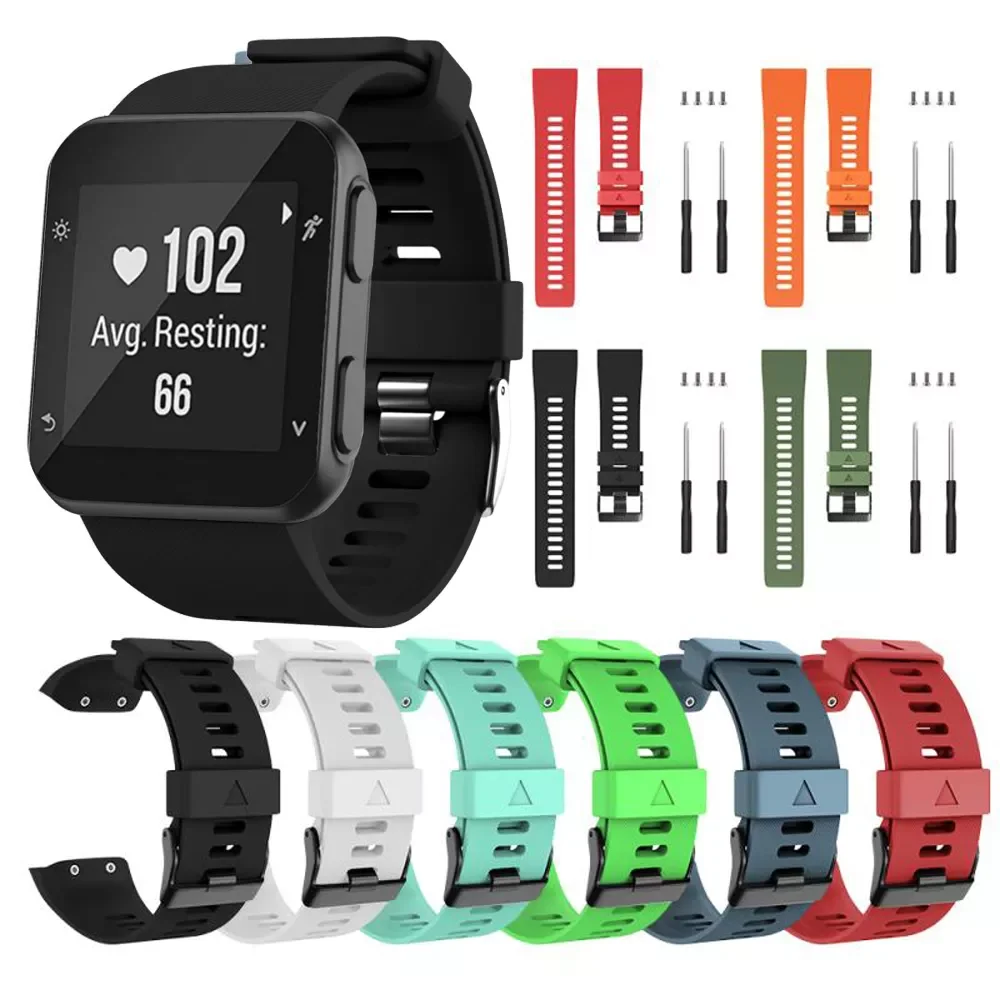 

Sport Wrist Straps For Garmin Forerunner 35 Smart Watch Band Silicone Replacement WatchBand Bracelet Screwdriver Correa