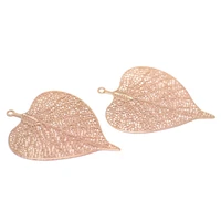 6pcs leaf earrings charmsrose gold plated brass pendant39 5x30 3mm leaf drop charmsearring jewelry necklace making