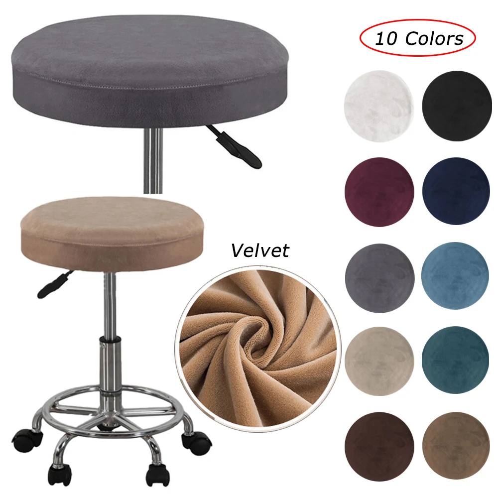 

Removable Washable Velvet Stool Cover Bar Round Swivel Chair Cover Universal Stool Bar Coffee Shop Stool Cover High Quality
