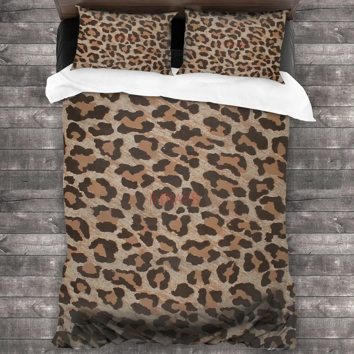 

Леопардовая мягкая искусственная кожа с 2 наволочками, пододеяльник с застежкой-молнией, одеяло большого размера