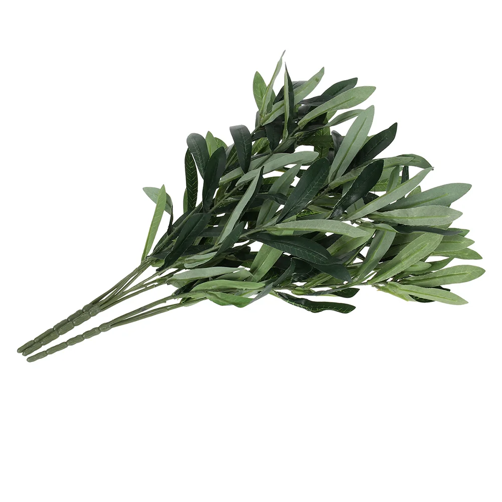 

Olive Artificial Fake Leaves Greenery Branches Stemsplants Faux Branch Leaftree Flower Arrangement Eucalyptus Decor Stem