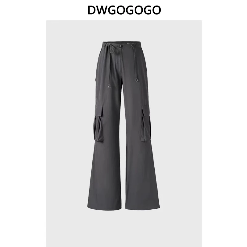 

Korean Style Baggy High Waist Straight Leg Pants Big Pockets Design Streetwear 2023 Autumn Temperament Spicy Girl Style Pants