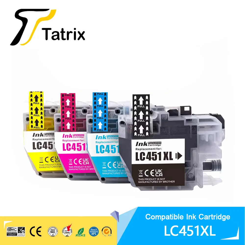 

Tatrix High capacity LC451XL B-LC451XL LC451 Compatible Ink Cartridge For Brother DCP-J1050DW,DCP-J1140DW,MFC-J1010DW printer