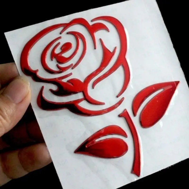 

3D ПВХ, золотой, серебряный, красный, розовый цветок, автомобильная наклейка, наклейка для автомобиля, наклейка, украшение для стайлинга автомобиля
