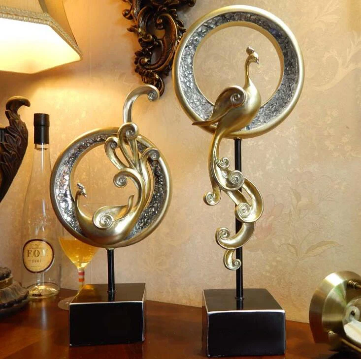 

Статуэтка Феникс в европейском ретро-стиле, статуэтка с золотым орнаментом для украшения дома, гостиной, офиса, стола