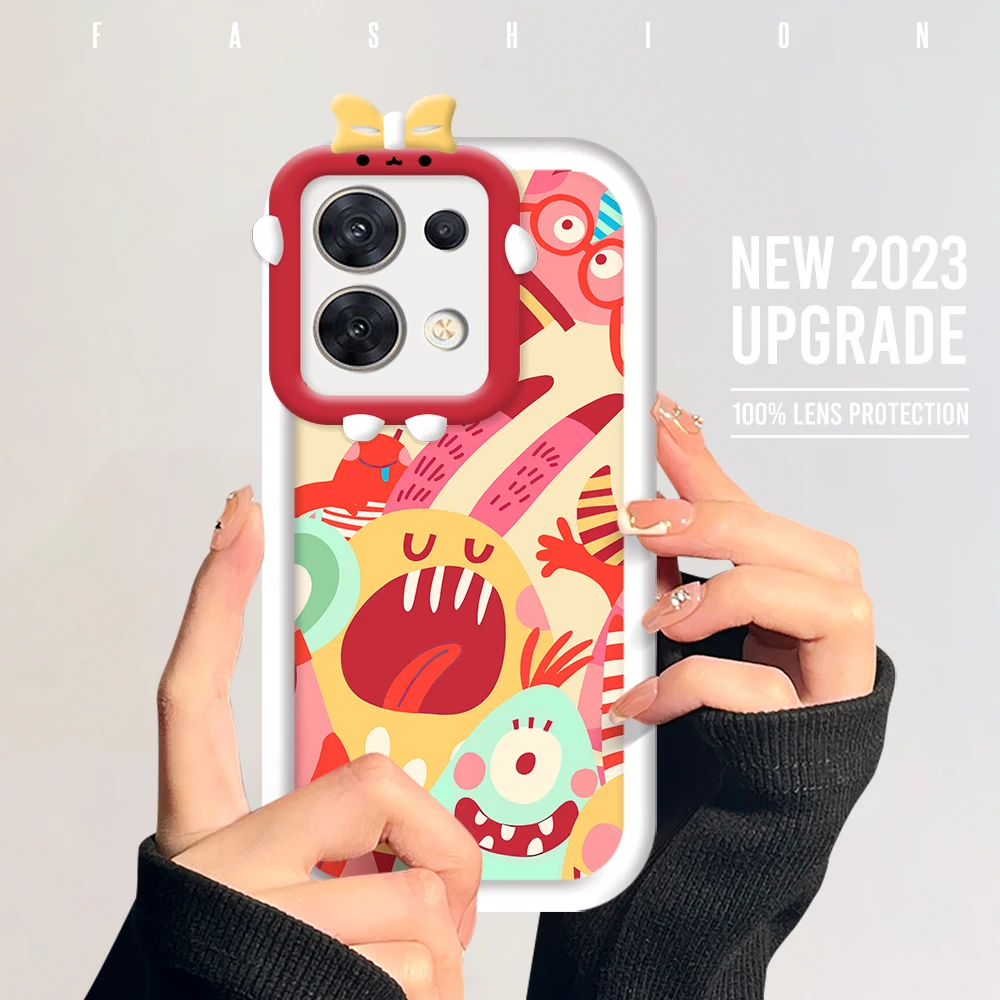 

Fundas чехол для OPPO Reno 7 8 5 6 6z 4 SE 5G Pro F11 милые маленькие монстры модная мягкая задняя крышка для телефона из ТПУ для девочек