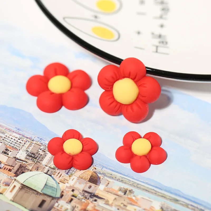 

20 штук, искусственный бриллиант из смолы с красным цветком и с плоской задней кабошон Скрапбукинг банты волосов центр ремесла Сделай Сам че...