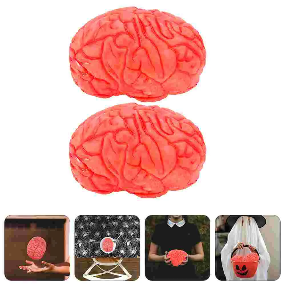 

2Pcs Fake Human Brains Fake Body Parts Halloween Party Props Fake Body Organs