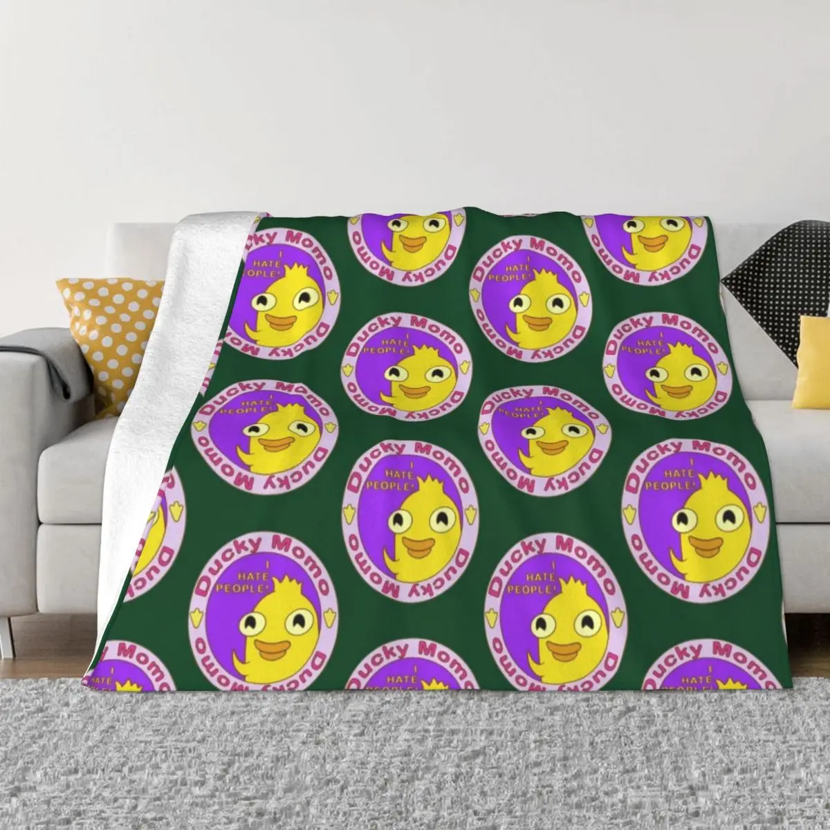 Ducky Momo I Hate People бросает одеяло с наполнителем волосы для детских одеял