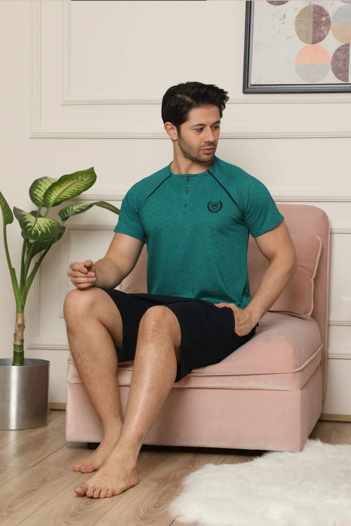 Spring Summer Shorts Pajama Set Men's Cotton Pajamas Sleepwear Pajama Sets Casual Sleep & Lounge Pyjamas Plus Size 2XL Pajamas