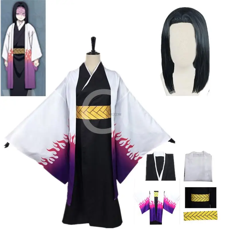 

Anime Demon Slayer Kimetsu No Yaiba Ubuyashiki Kagaya Cosplay Costume Kimono Cloak Outfits Carnival Suit