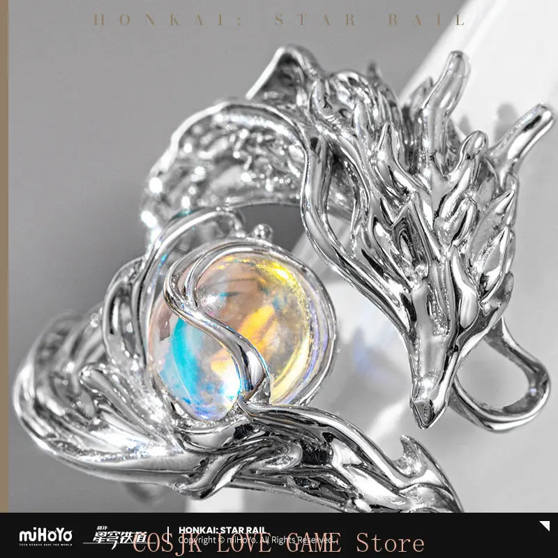 Фото Официальное оригинальное кольцо Dan Heng·Imbibitor Lunae, тематическая серия по игре Honkai Star Rail, кольцо на палец, подарок на день рождения для косплея №4