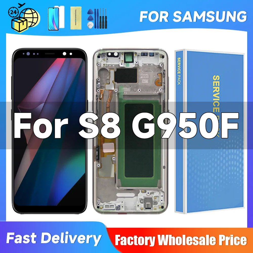 ЖК-дисплей AMOLED для Samsung S8 цифровой сенсорный экран замены экрана G950 G950F G950F/DS
