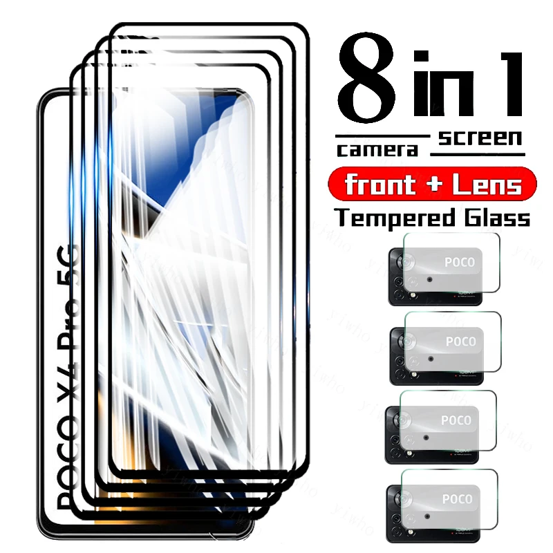 For Xiaomi Poco X4 Pro 5G Glass Full Cover Screen Protective Glass for Xiaomi Poco M4 Pro X3 Nfc Camera Glass for Xiaomi Poco F3