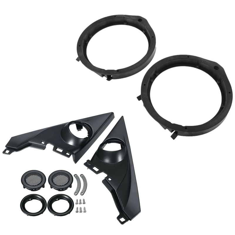 

4 Pcs Car Accessories: 2 Pcs 1.5 Inch Pair Front Pillar Tweeter Covers & 2 Pcs Car Speaker Mounting Spacer Adaptor Rings