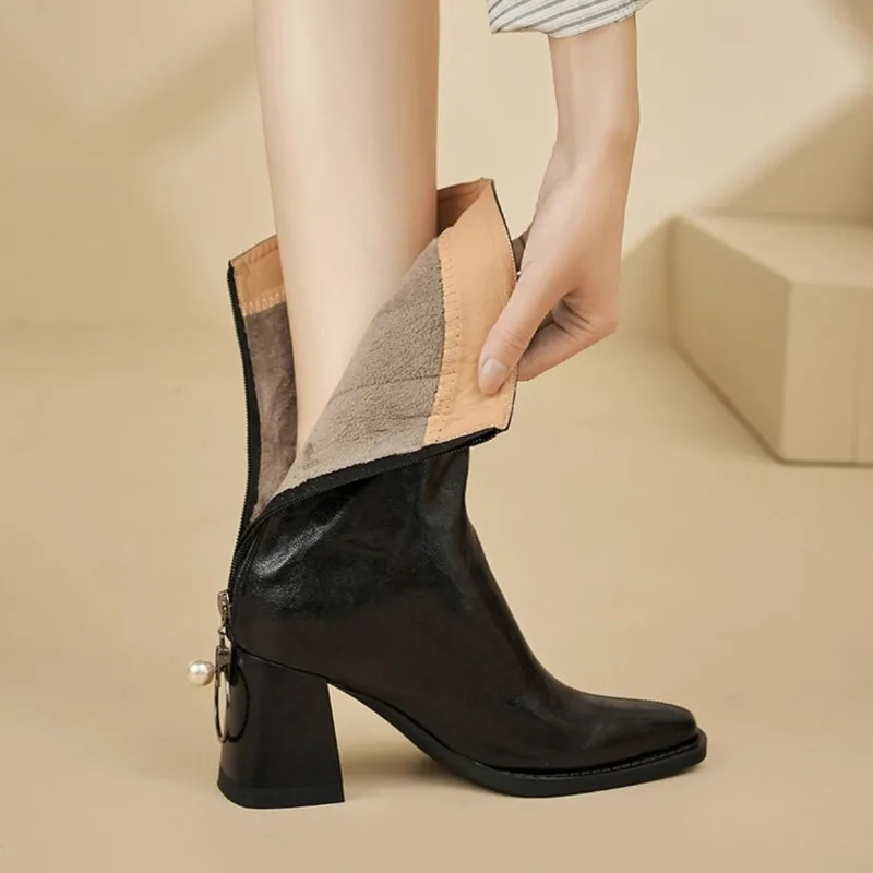 Женская обувь 2024 высококачественные женские сапоги до середины икры модная
