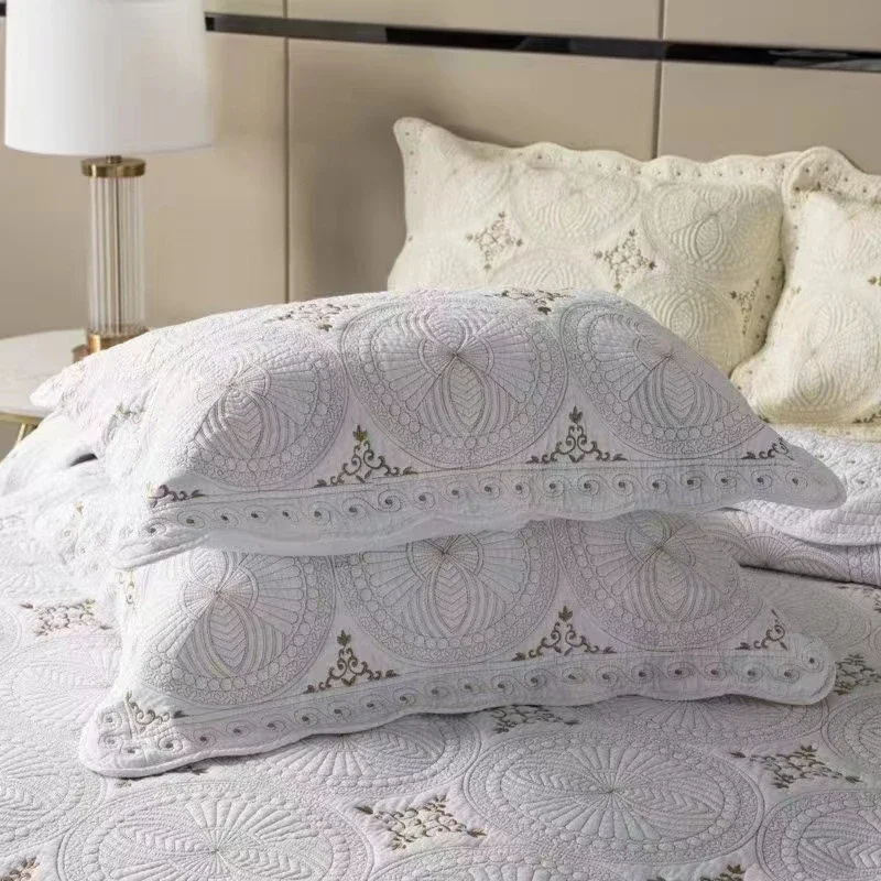 3 шт. хлопковое покрывало с вышивкой на кровать двуспальные покрывала и роскошные