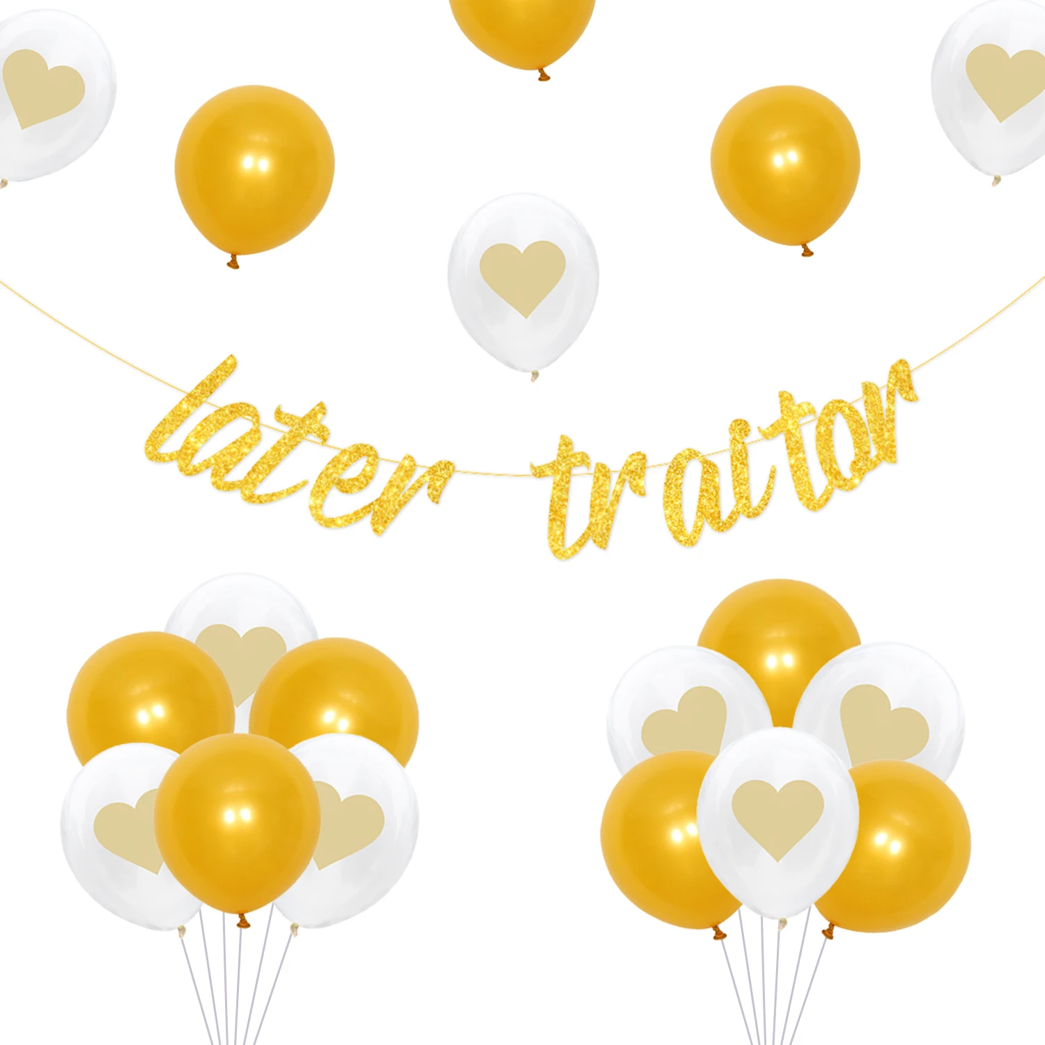 

Sursurprise Later Traitor Banner Retirement Farewell Party Decorations Gold Balloon Kit Going Away Retirement Party Supplies