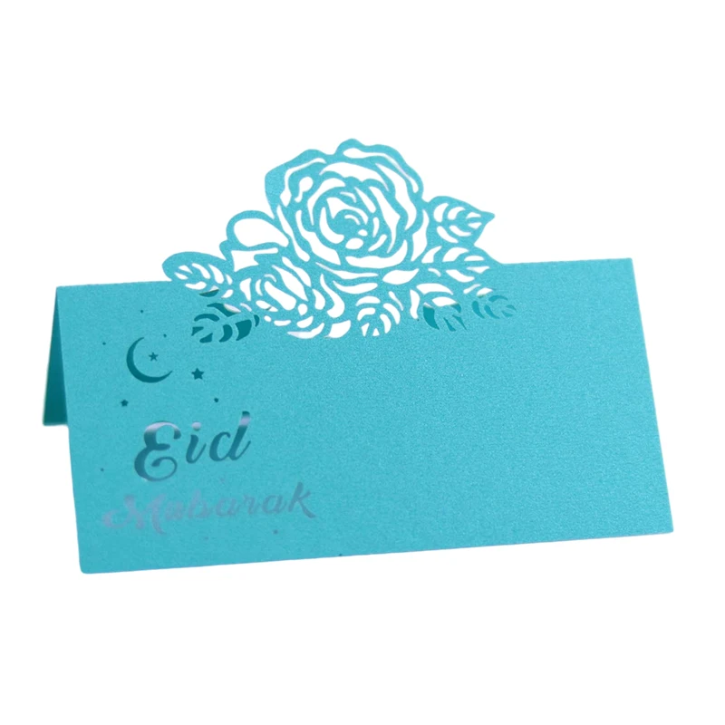 50/100 шт. ИД Мубарак розы настольное Имя Место карты мусульманская кружевная