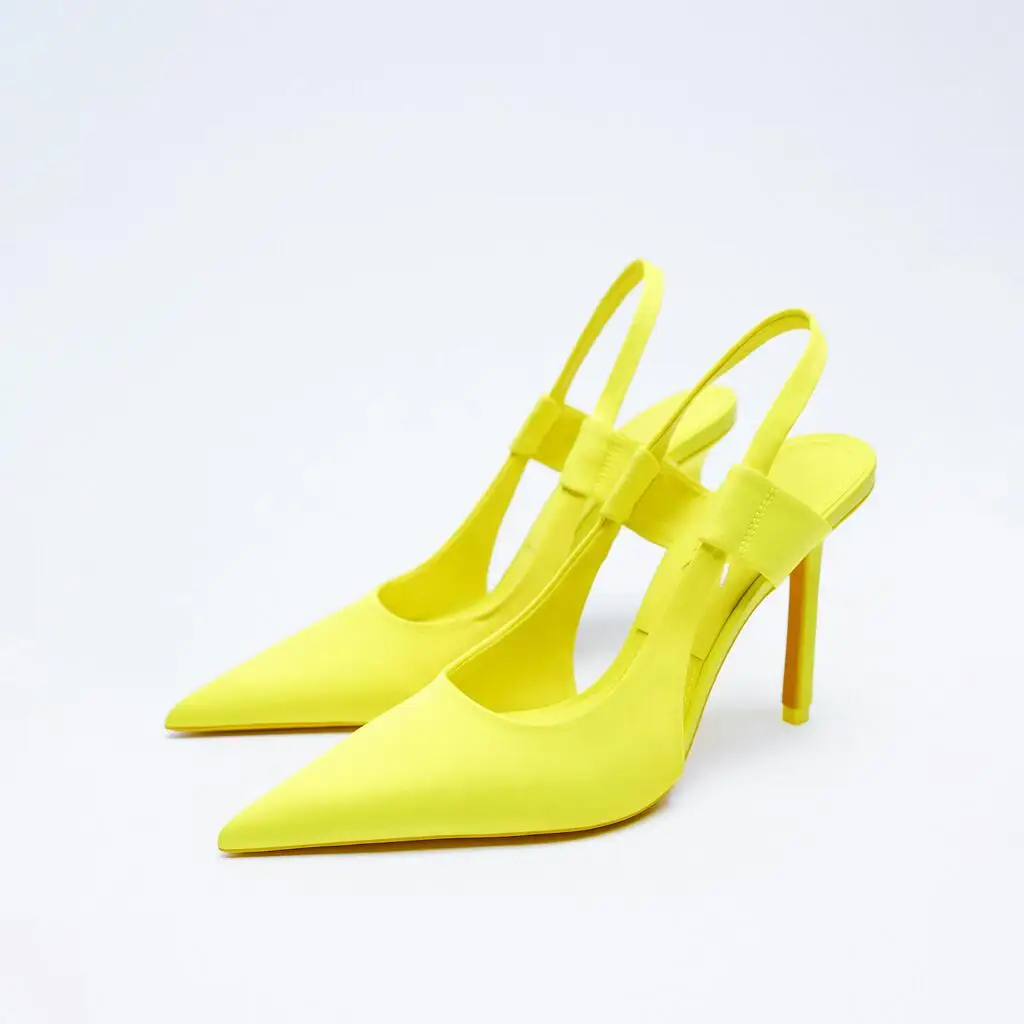 2022 NEW Rear High Heel French Fairy Sandals Point Toe Shallow Moeller heels small fresh single shoes | Женская одежда