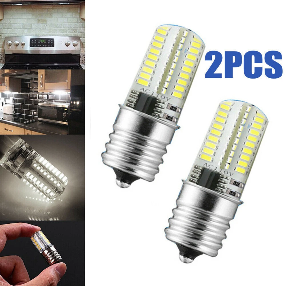 

2Pcs E17 LED Bulb Microwave Oven Light Dimmable Natural White 6000K 220V 5/8\\\" Bulb Replaceable Oven Stove Lighting