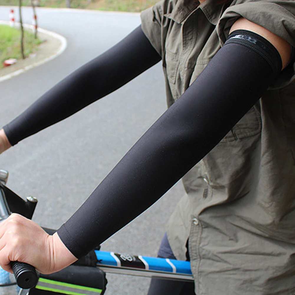 

Outdoor Compression Arm Warmer For Mens Sun UV Protection For Sports Elbow Arm Sleeves Gloves Arm Cover Driving Basketball