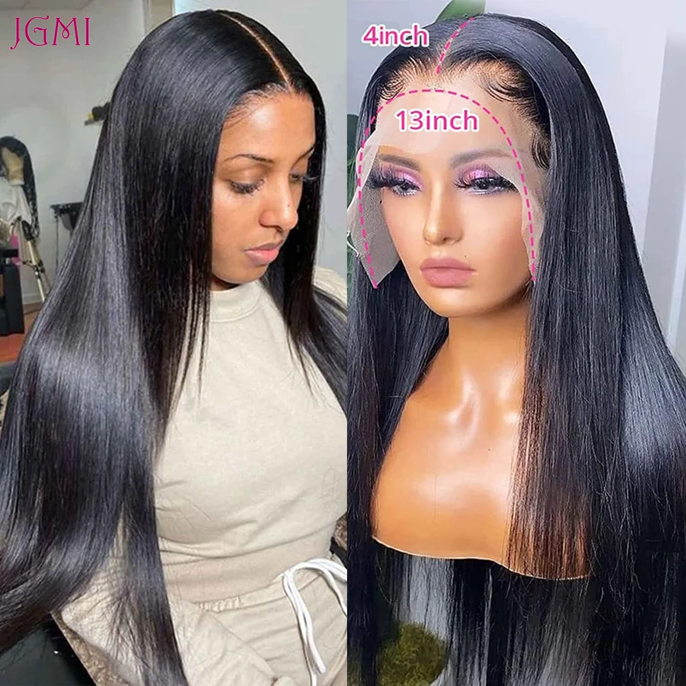 

13x4 Straight Lace Frontal Human Hair Wigs For Women Brazilian Transparent Bone Straight 32 34 inch Lace Front Wigs Human Hair