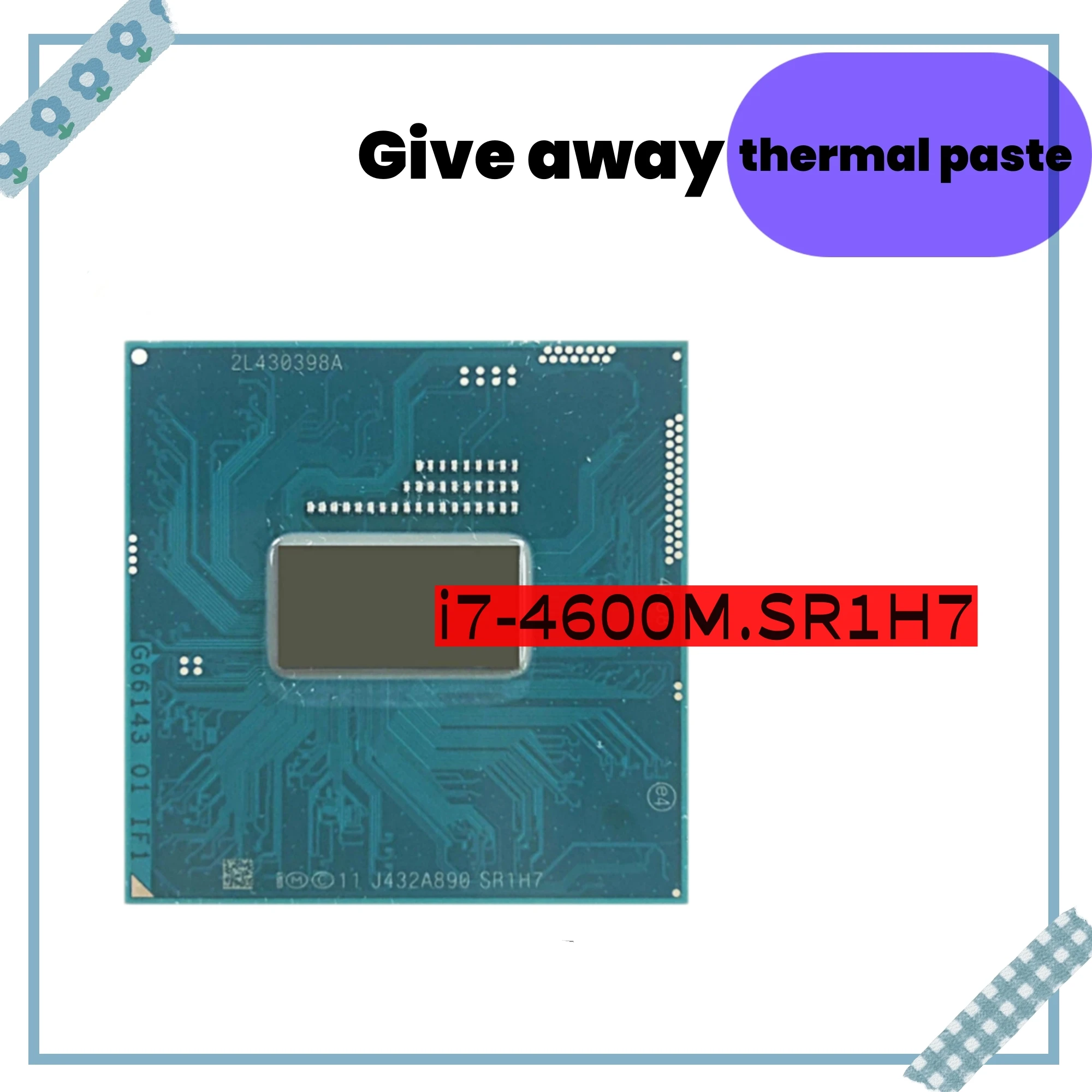 Core i7-4600M i7 4600M SR1H7 2 9 ГГц Б/у двухъядерный четырехпоточный процессор 4M 37 Вт Socket G3 /