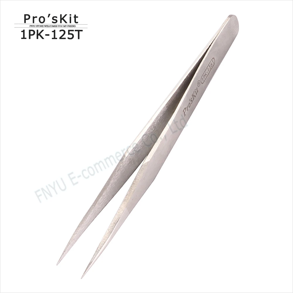 

1PK-125T Pro'skit электрик антимагнитный пинцет Seiko зажим из нержавеющей стали с тонким наконечником зажим DIY электронный сервис ручной инструмент
