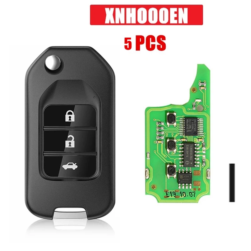

Xhorse XNHO00EN Universal Wireless Remote Key Fob 3 Buttons New Black + Silver For Honda Type For VVDI Key Tool 5Pcs/Lot