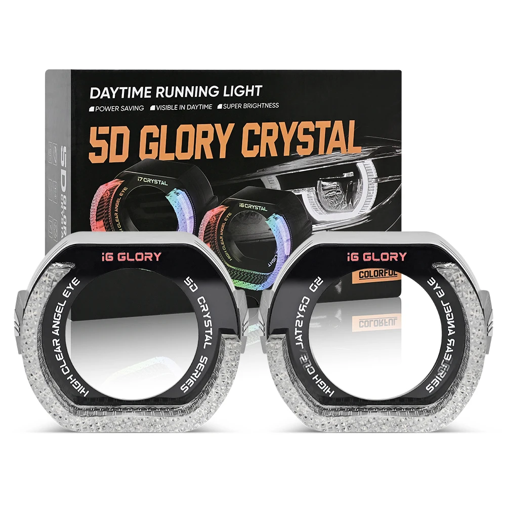 

2 шт. 3-дюймовый светодиодный кожух с ангельскими глазами, маска 5D Crystal DRL Light для 3-дюймового BI светодиодного объектива, модуль проектора, модернизация автомобиля, мотоцикла, сделай сам