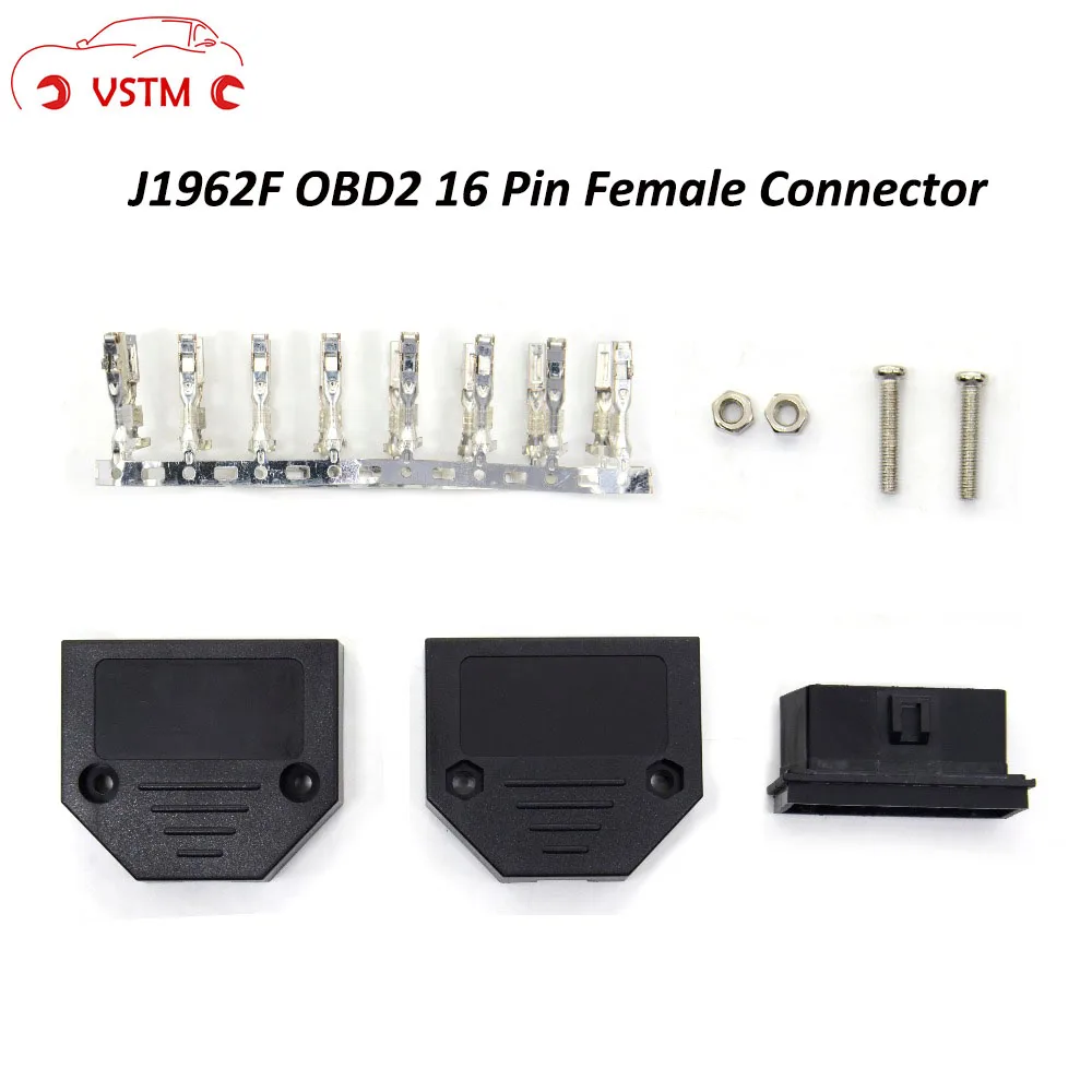 

High-quality Car Diagnostic Tool J1962F OBD2 16 Pin Female Connector OBDII 16pin Connector Adaptor with Screws diagnostic-tool