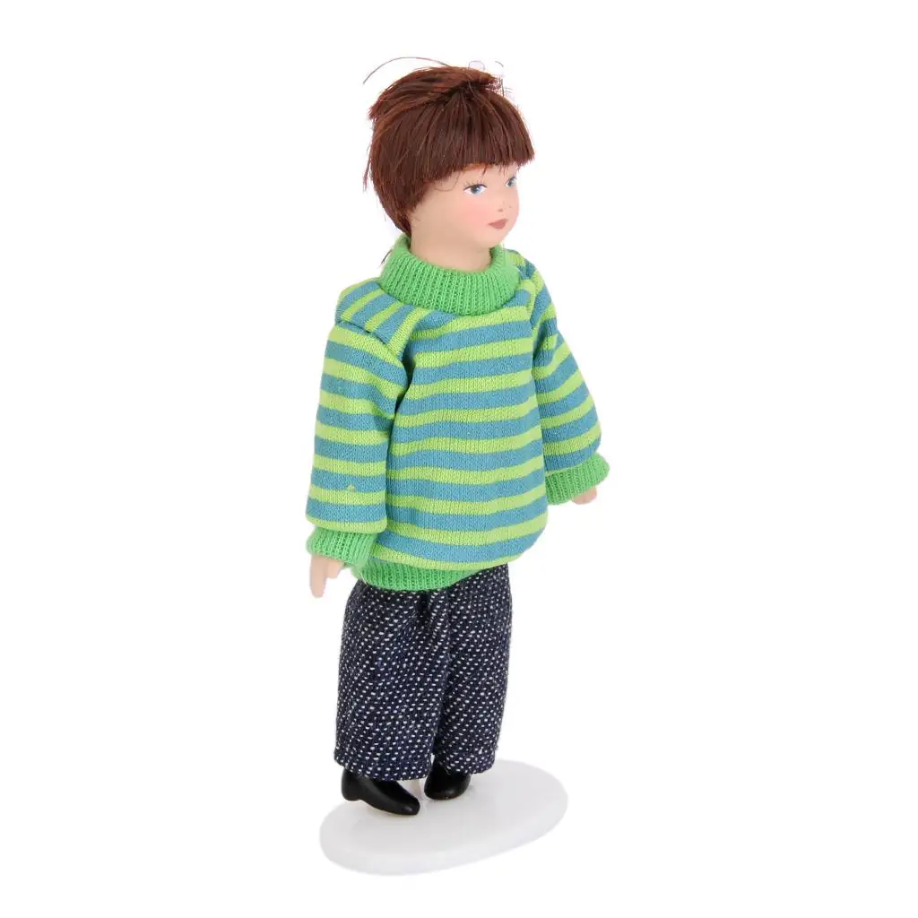 Brown Hair Little Boy For Home Bedroom Desk Decor Children Kids Baby Toy