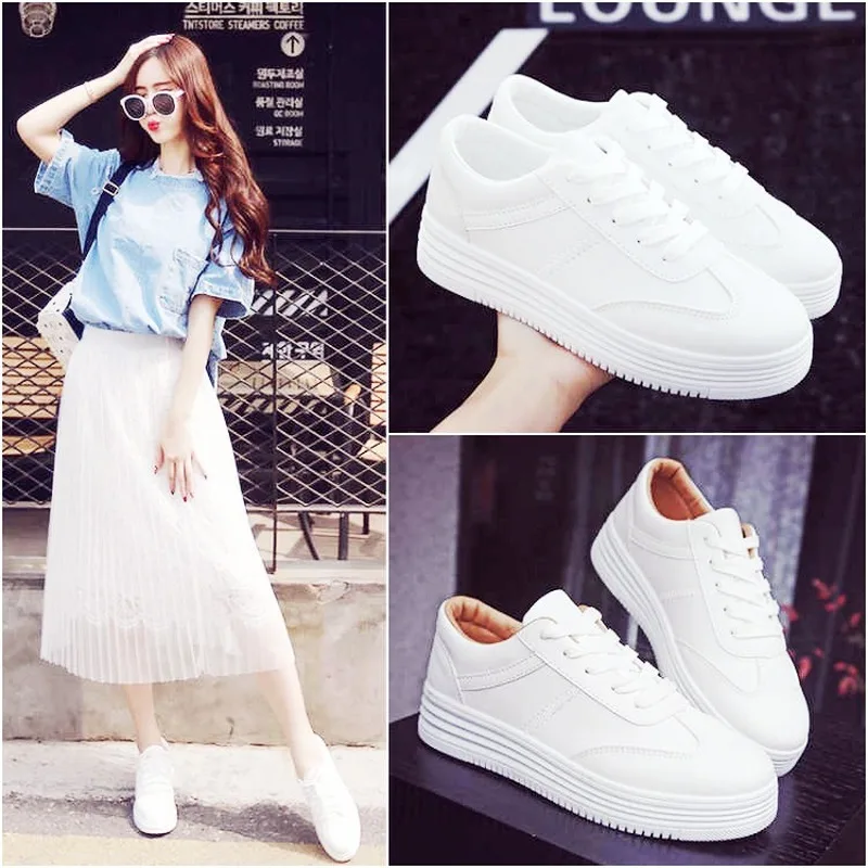 Spring Autumn Fashion Sneakers Women Casual Flats Shoes Woman PU Leathers Low Cut Breathable Comfortable Ladies Shoes Loafers