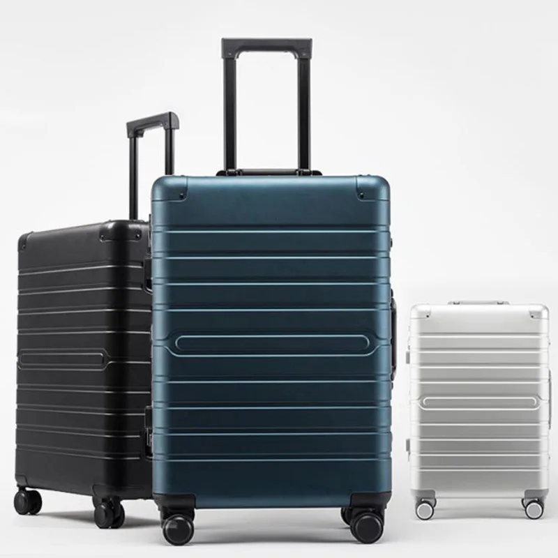 

New All Aluminum Magnesium Alloy Rolling Luggage Spinner Carry On Metal Suitcase Aluminum Trolley Box Hardside Travel Luggage
