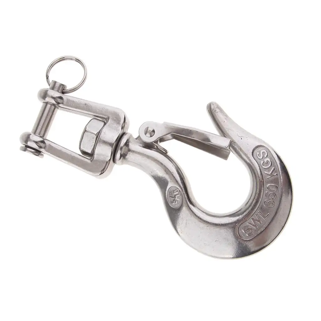 

304 Stainless Steel Swivel Lifting Clevis Hook 5/16" with Latch