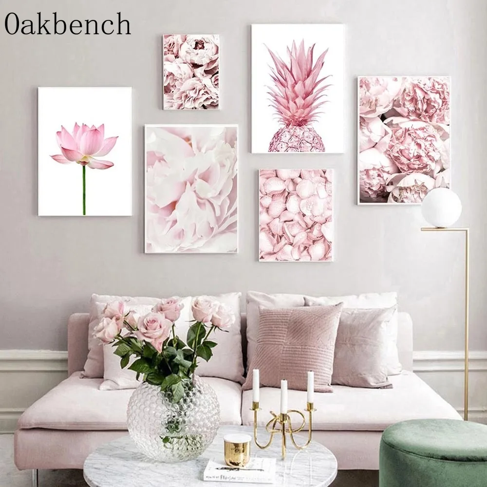 Настенные плакаты с розовыми цветами настенное художественное полотно пионами