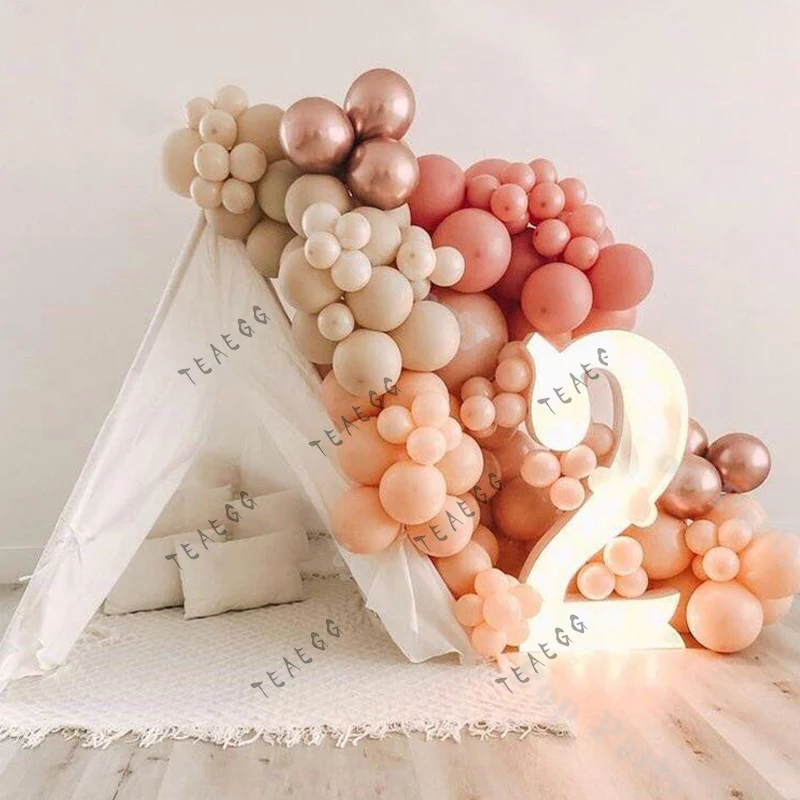 

1SET Cream Peach Balloon Garland Kit White Sand Wedding Happy Birthday Decoration Ballom Arch Globos Baby Shower Party Decor
