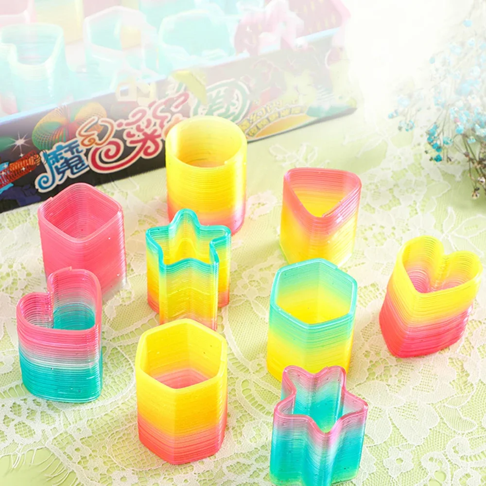 Обучающие радужные неоновые пластиковые весенние игрушки для мальчиков и