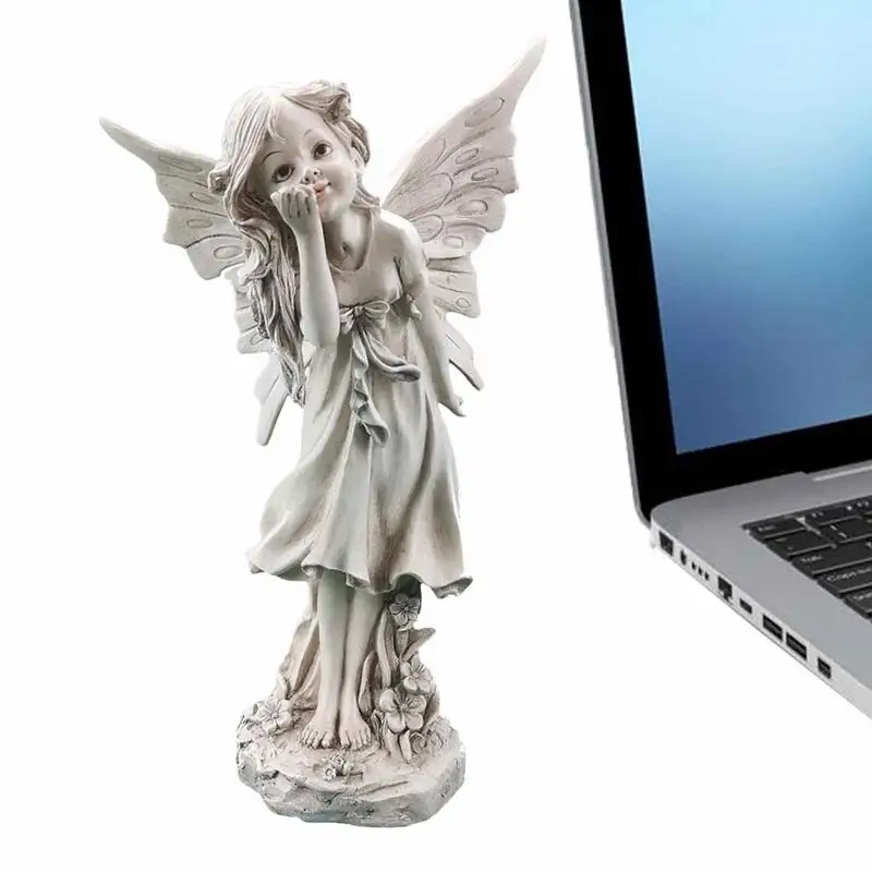 

Angel Statue Resin Flower Fairy Statue Decoration Figurine Ornament Outdoor For Garden Home Desktop Sculpture Figure Crafts Gift