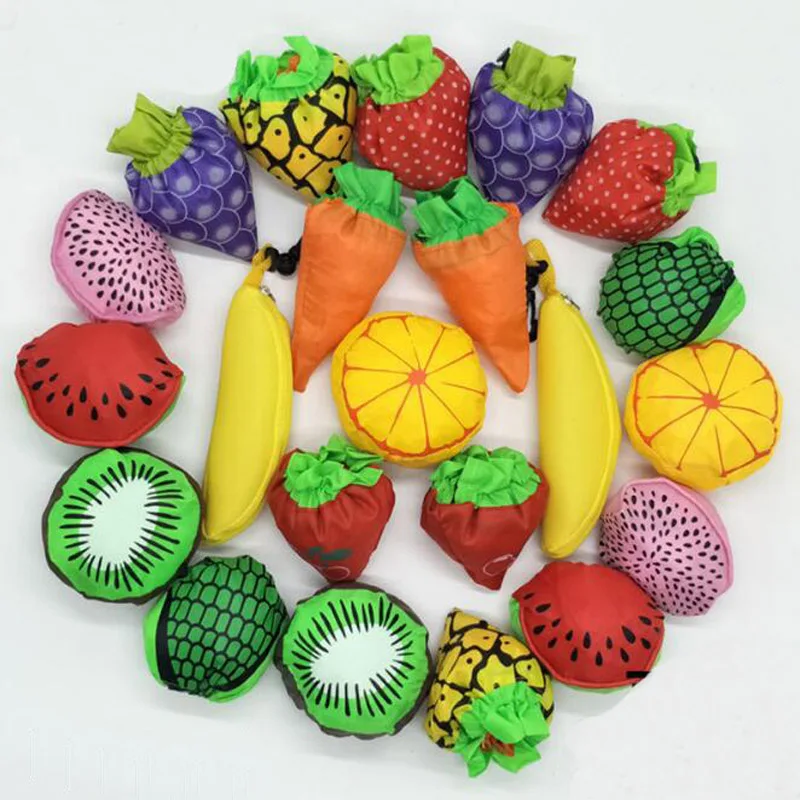 

50Pcs/lot Imitation Vegetable Fruit Supermarket Shopping Bag Recycle Portable Folding Cute Storage Reusable Totes Bags Gift Bags