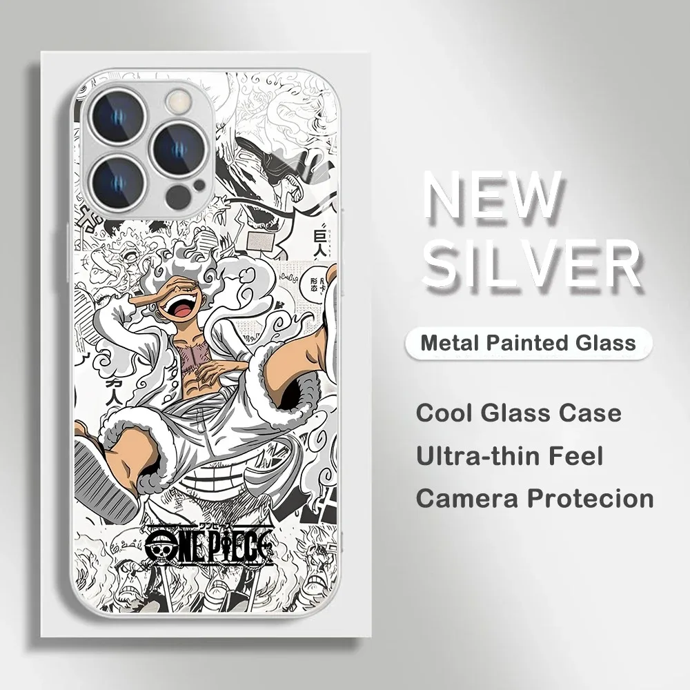 Anime Ones Pieces Luffy Zoro Metallic-Color Phone Case For SamsungA 21 22 23 24 30 32 33 34 51 52 53 54 71 72 73 5G Glass Hard