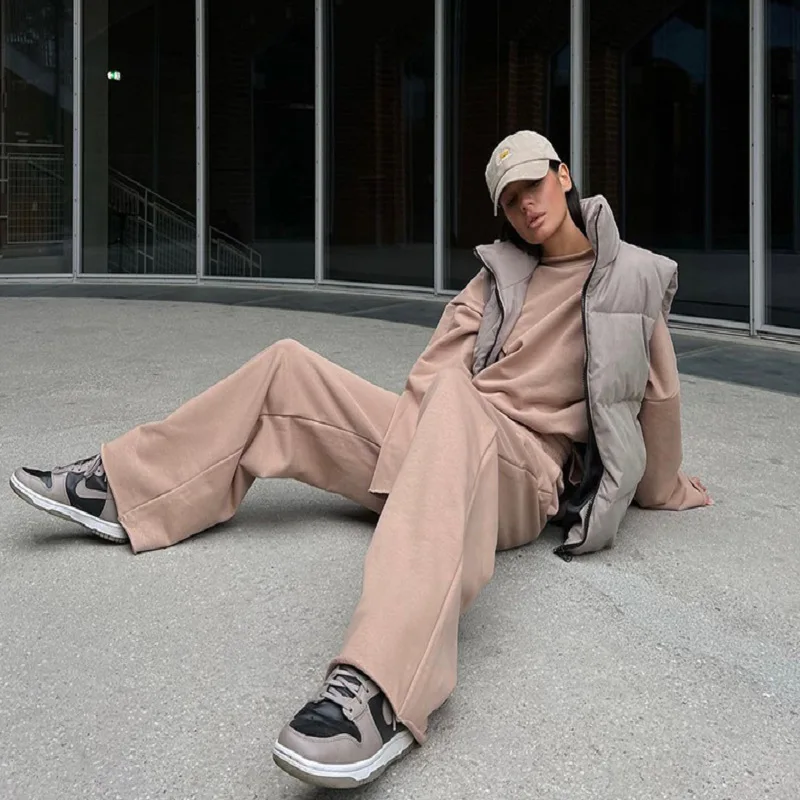 Warm Fashion Standing Collar Vest Female Casual Street Personality Zipper Casual Jacket Autumn Female Loose Cardigan Tide