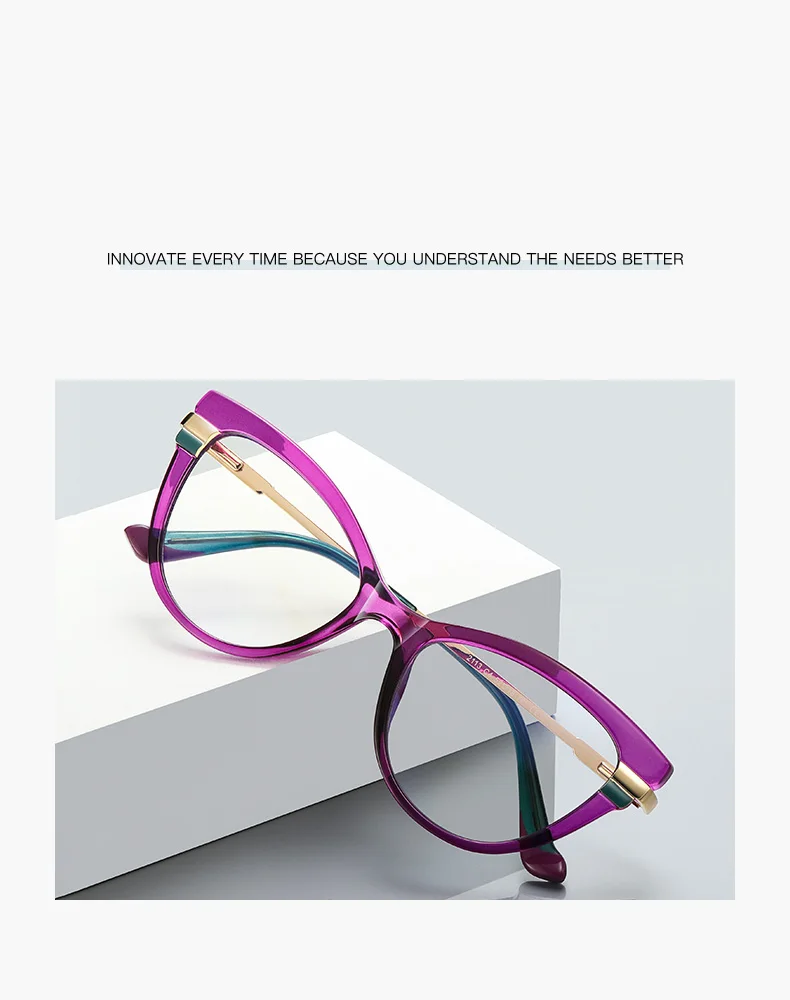 

PF2113 anti-blue light glasses frame, original European and American style,TR90 spring hinge optical glasses frame with mirror