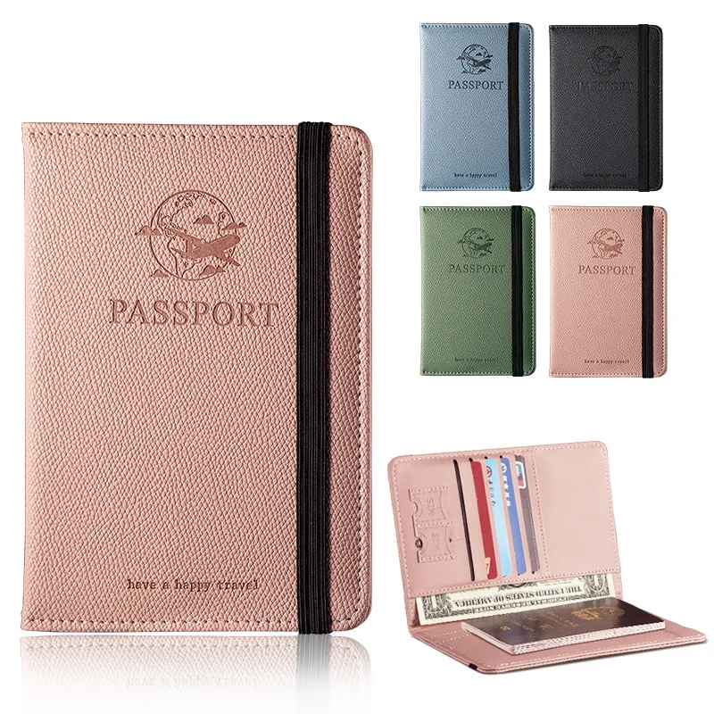 

PU Leather Strap Passport Bag Passport Holder Protective Vover Travel Abroad Wallet Card Bag Ticket Holder Business Stationery