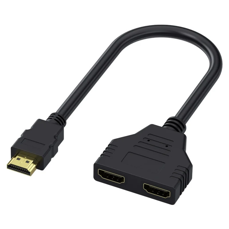 

HDMI-compatible Splitter 1 Input Male to 2 Output Female Port Adapter Converter 1080P Switcher Computer Displays Splitter