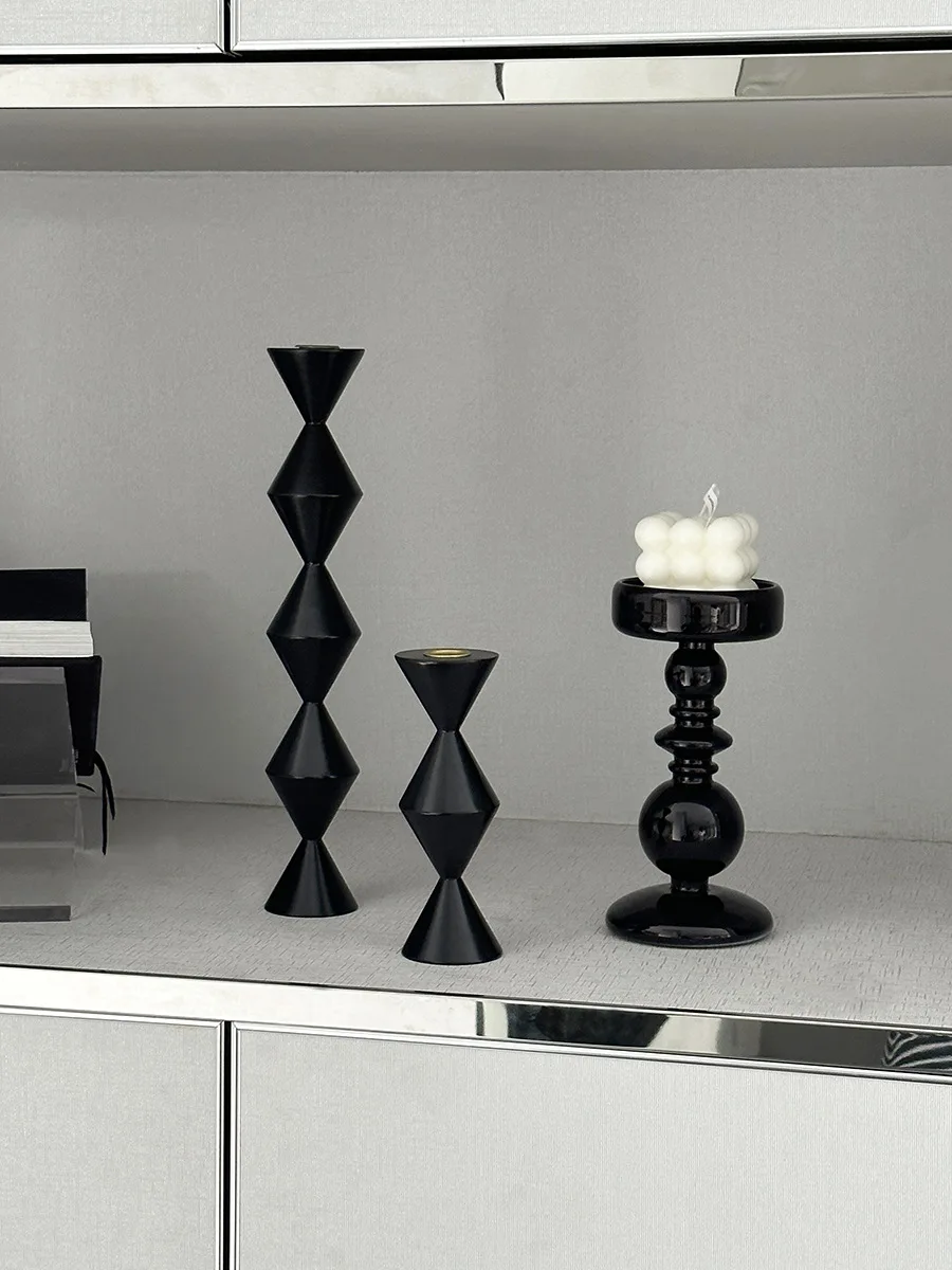 Винтажные скандинавские подсвечники для ароматерапии из Букового дерева/стекла